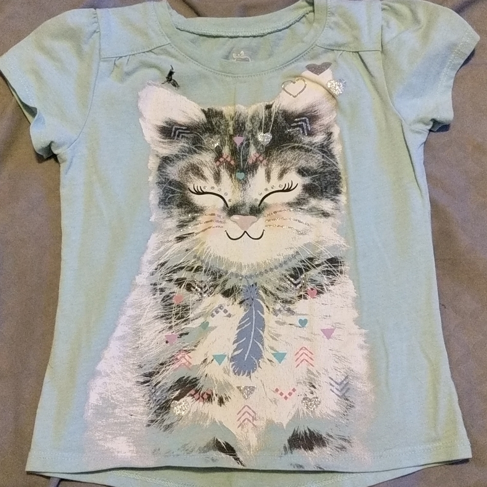 Girls kitty tee